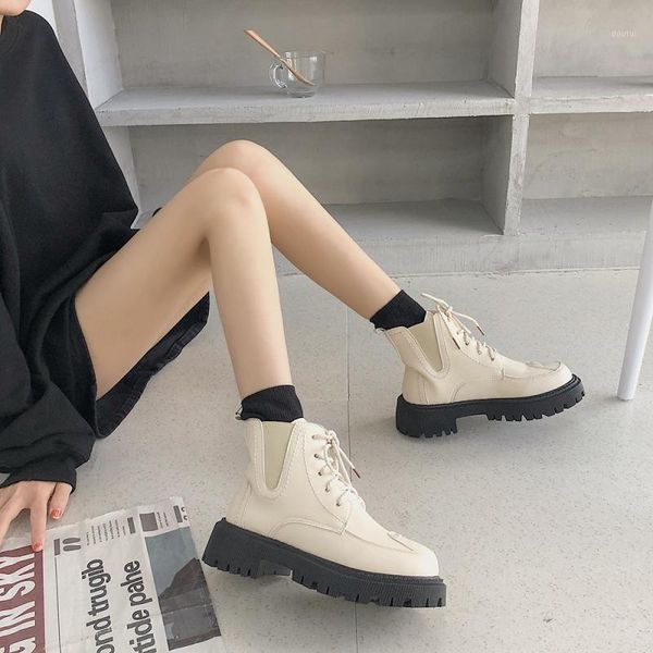 

for ankle pu boots women's autumn boots woman 2020 platform shoes for women booties black woman shoes ladies1