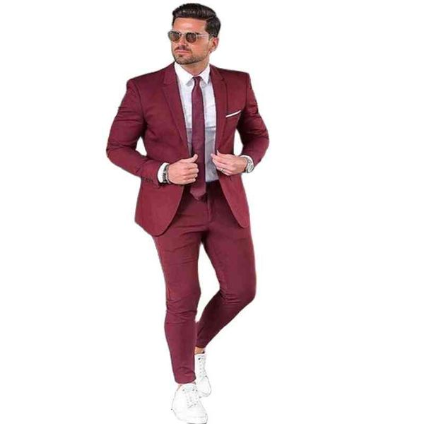 

men's suits & blazers elegant custom burgundy men suit for party prom 2 pieces jacket + pants groom wedding notched lapel mens tuxedos, White;black
