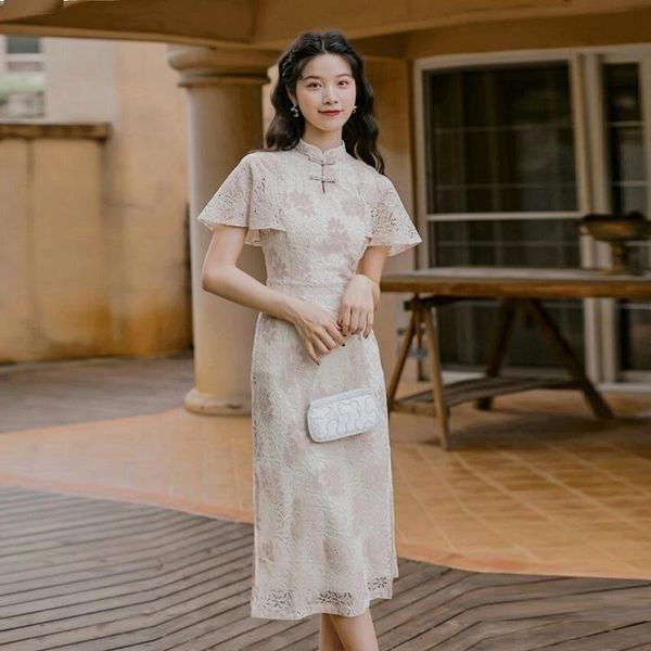

japanese streetwear women asian clothes midi elegant chinese dresses cheongsam qipao ao dai dress vietnam clothing ff2769, Red