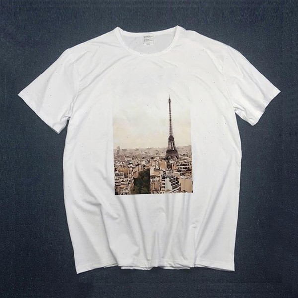 

graphic tees for women summer short sleeve white casual eiffel tower print fashion vogue t shirts girls aesthetics tees