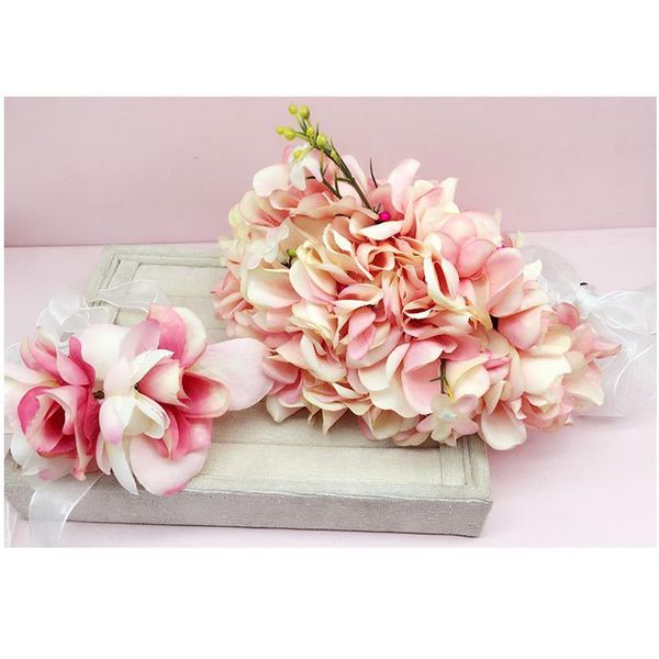 

2pcs/set rose petal flower crown & wrist women hair accessories for women flower wreath headband wedding party floral jllwqv
