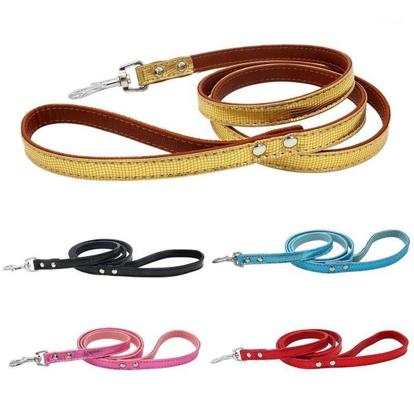 

dog collars & leashes 2021 pet cat leash smooth pu leather solid color walker girl boy for puppy1