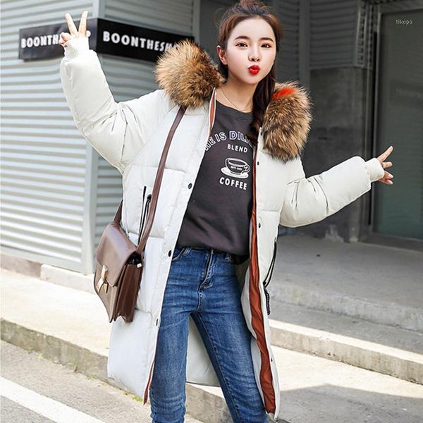 

down jacket winter women mid-long korean harajuku hooded warm 2020 coat casual jackets ladies thicken parka plus size outerwear1, Black