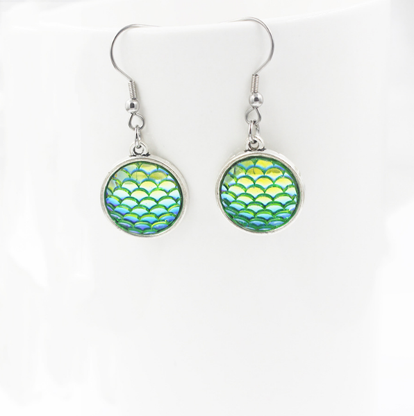 

dangle & chandelier fish scale earring drop women earrings shine vintage jewelry accessories charms ysk008, Silver