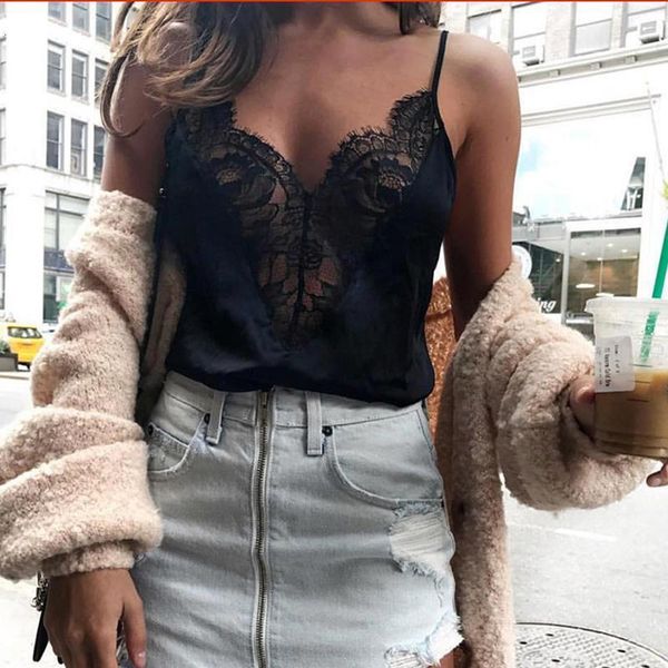 

tank women sleeveless open back sling camisole v neck vest slim tank 2021, White