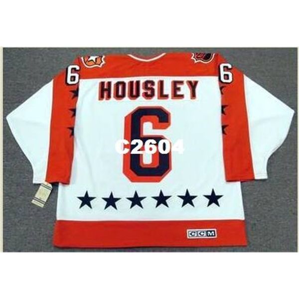 

mens #6 phil housley 1984 wales "all star" ccm vintage retro hockey jersey or custom any name or number retro jersey, Black