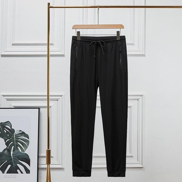 

men's pants 2021 summer quick drying large size sports casual men's elastic straight tube korean air conditioning1, Black