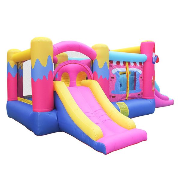 

fast delivery girl icecream inflatable pink ice cream bouncer castle jumper bouncy house with air blower for kids garden fun backyard play