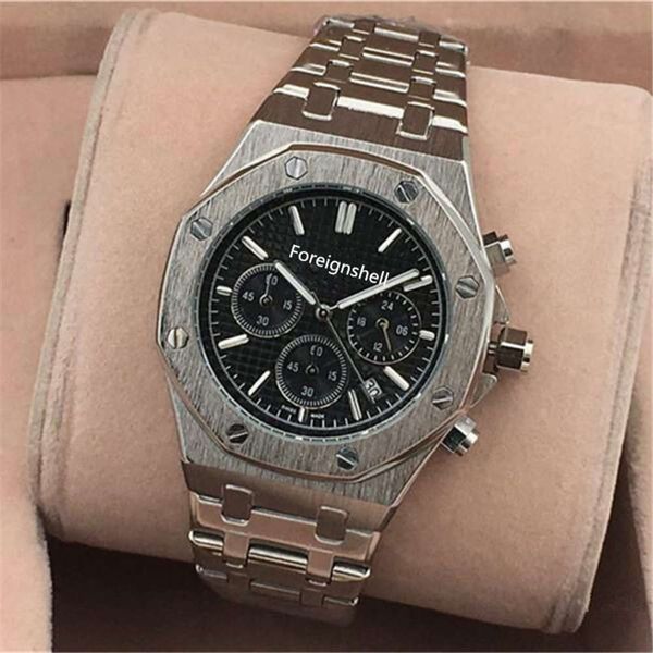 

men's 2020 fashion business belt watch alloy calendar quartz watch, Slivery;brown