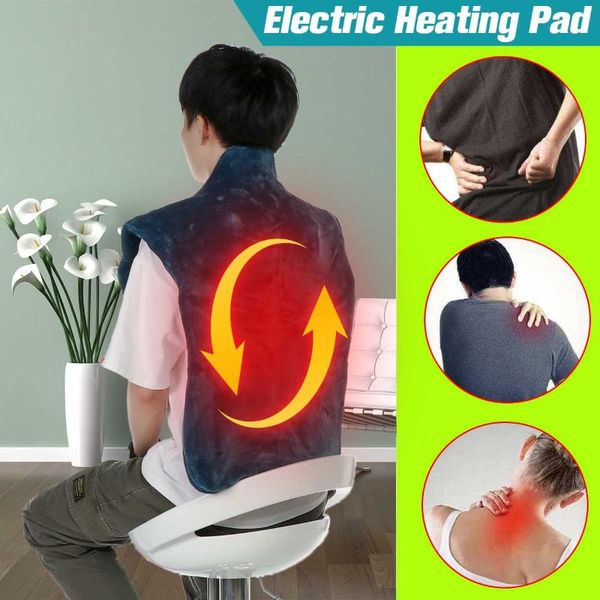 

electric relief neck shoulder back muscles pain relief heating pad extra-long massaging heat wrap health wrap household massager