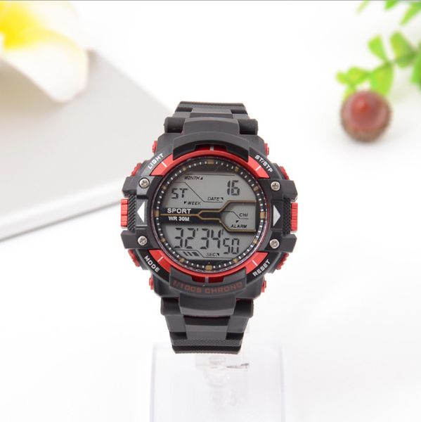 

2 colors men's fashion cool watch outdoor waterproof anti-fall sports electronic watch student watch multi-color optional, Slivery;brown