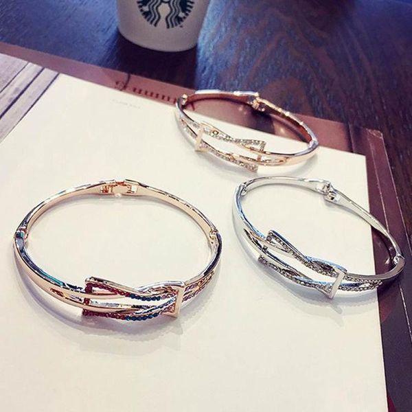 

women geometric cross bracelet crystal simple cross bracelets jewelry female bangles gifts, Black