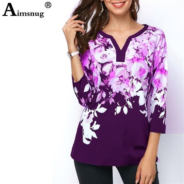 

plus size 4xl 5xl women new summer boho print flower three-quarter sleeve v-neck t shirt female casual tee shirt1, White