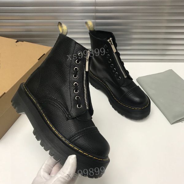

2020 new progettista front zipper martin boots hole platform women winter shoes ankle boots size 35-41, Black;red