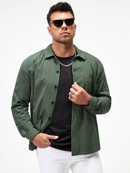 

extended sizes men patched pocket shirt o5dx#, White;black