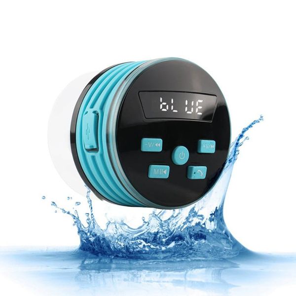 

portable waterproof bluetooth speaker ipx7 wireless tub suction speakers with breathing light fm for shower kitchen pool