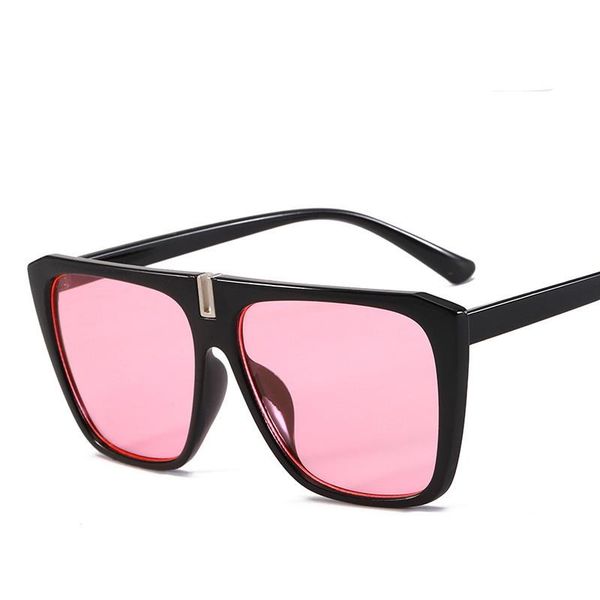 

sunglasses higodoy fashion square oversize plastic luxury mirror vintage big frame red lens sun glasses, White;black