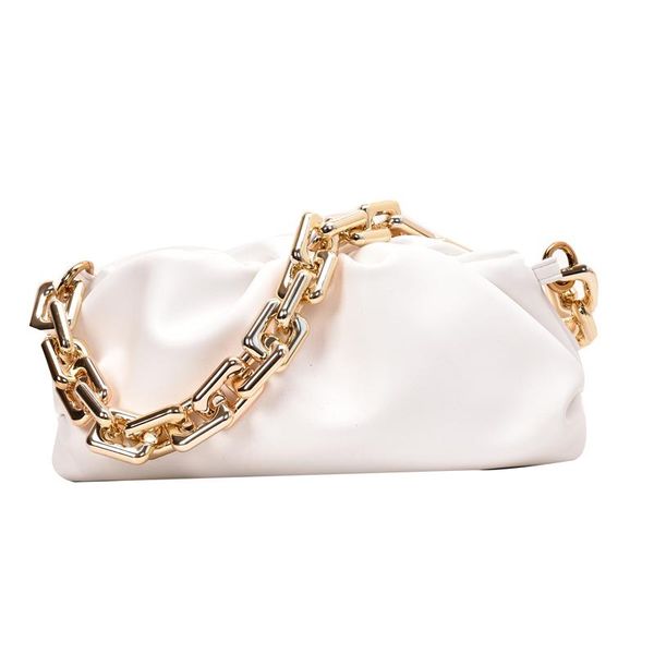 

fashion shoulder popular clouds female 2021 gold chain summer fold wide white underarm bag new wtbri, Red;black