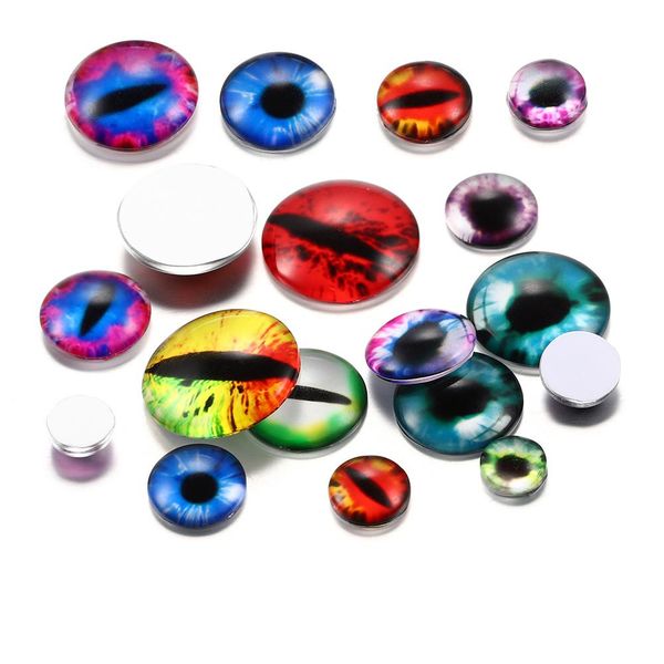 

20pcs/lot 8 10 12 14 20mm mix colors glass cabochon dome cover diy for pendant ring jewelry making supplies accessories finding q sqcqpf, Black