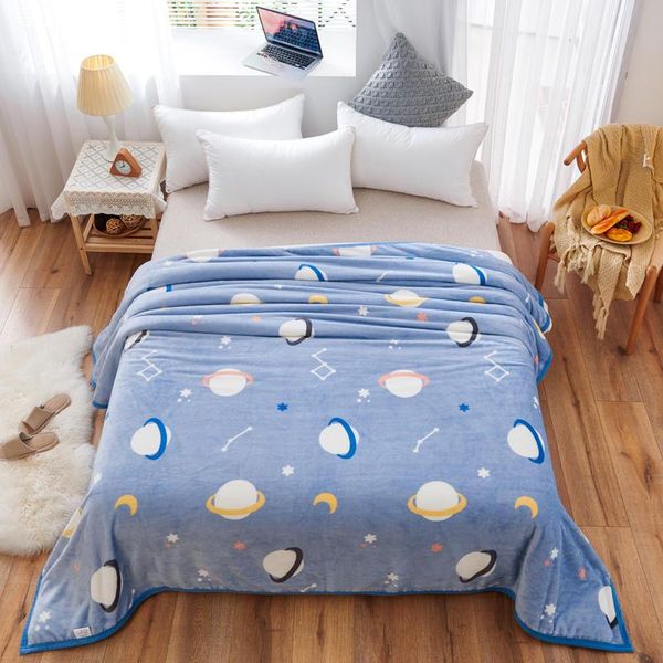 

blankets flannel warm sofa blanket winter decoration soft star cover the bed