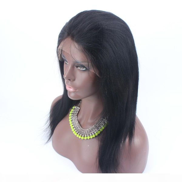 

promotion 150% density style front lace human hair wigs virgin hair yaki brazilian human lace wigs for black women