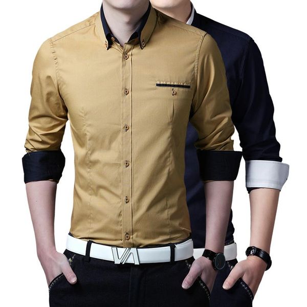 

2021 mens dress shirts social business casual long sleeve shirt big size men clothing, White;black