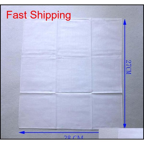 

pure white handkerchief soild color small square cotton sweat towel plain painting tie-dye printing diy multi-fu qylocl new_dhbest, Blue;white