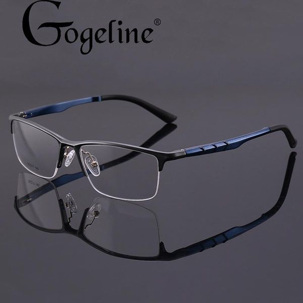 

Men's Aluminum Magnesium Glasses frame Sports cycling Half Frame for Male, Black