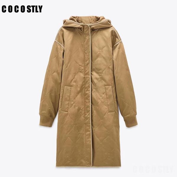 

women's down & parkas winter coat woman padded warm windbreaker women long loose cotton jacket hooded femme veste, Black