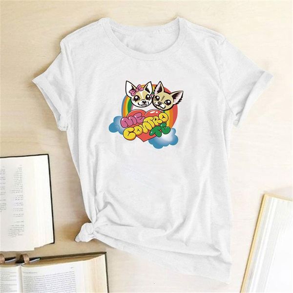 

kawaii t shirt women me contro te printing dogs me against you he printed fashion cute tees harajuku ulzzang tumblr female, White