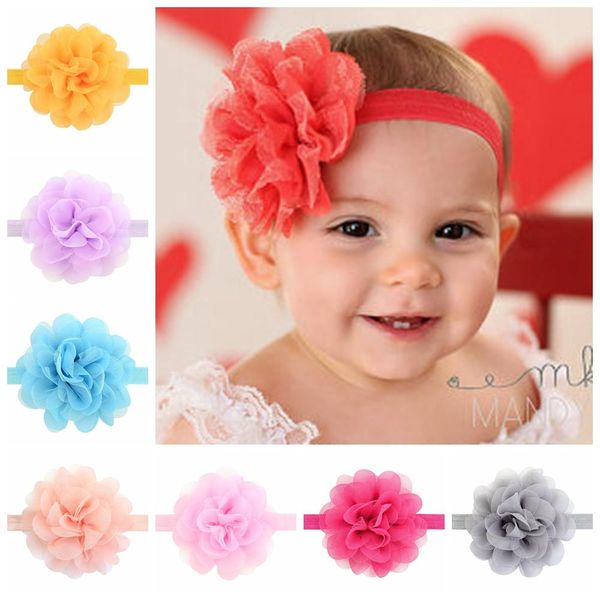 

net yarn chiffon flower 1 piece girls headband elastic hairband flowers headband kids hair accessories 721 q jllsvj