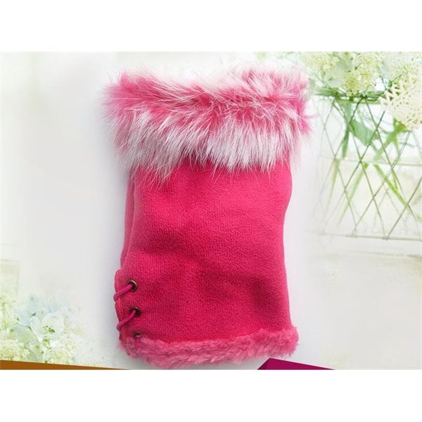 

winter rabbit fur gloves,lady's 16 fingerless gloves,hand colors wrist glove,half-fingers gloves