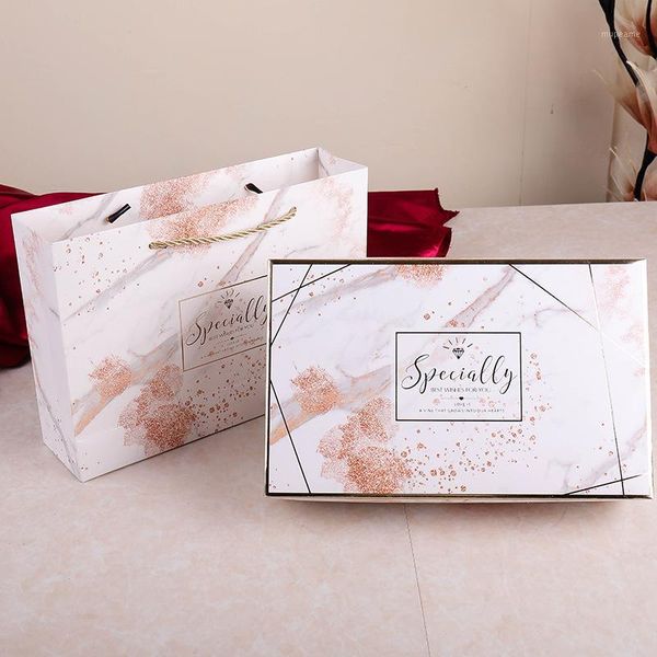 

gift wrap beige marble box wedding towel creative souvenir1