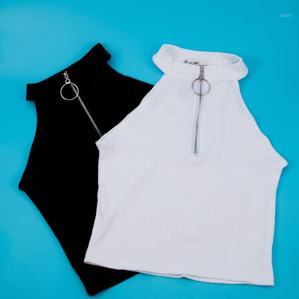 

women fashion summer off-shoulder sleeveless slim short knitted camisole solid nylon t-shirts vest1, White