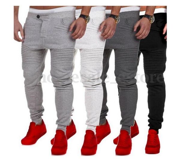 

2020 pantalons pour homme cotton mens long street patchwork elastic hip pop casual pencil pant sweatpants trousers jogger pants, Black