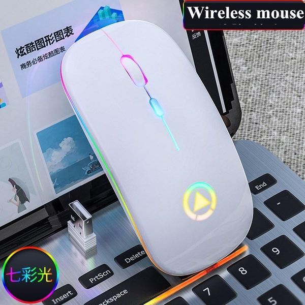 

computer mouse wireless 2.4g 1600 dpi silent ergonomic rechargeable mause with led optical backlit usb mice for pc lap