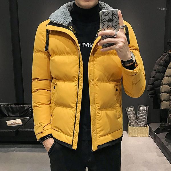 

winter men's lapel collar thickened casual slim parkas men's plus size 4xl imitation silk cotton warm winter jacket1, Black