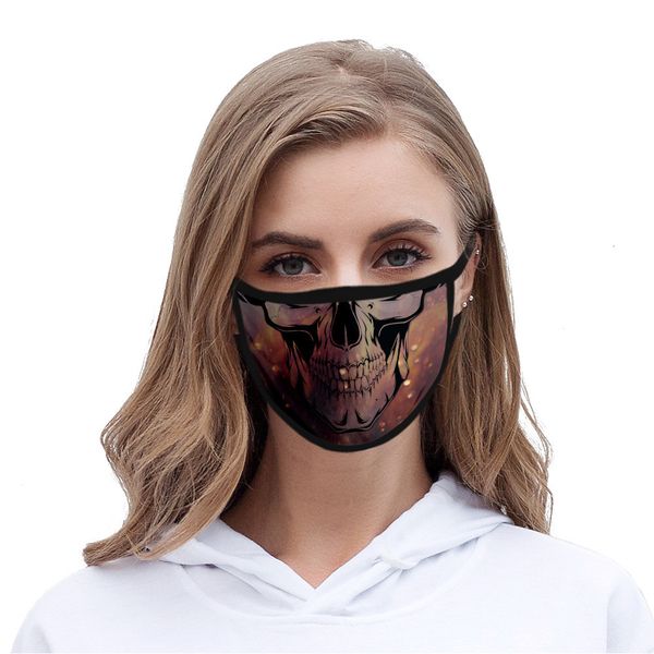 

facemask skull print anti-bacterial personality sunscreen fashion ice silk cloth 3d washable mask children mask