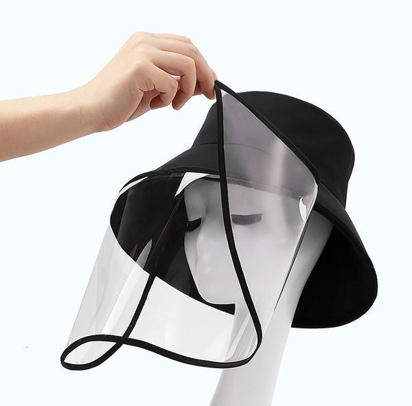 

bucket hat face shield adjustable full cover isolation mask baseball cap prevent droplets protective product gh069