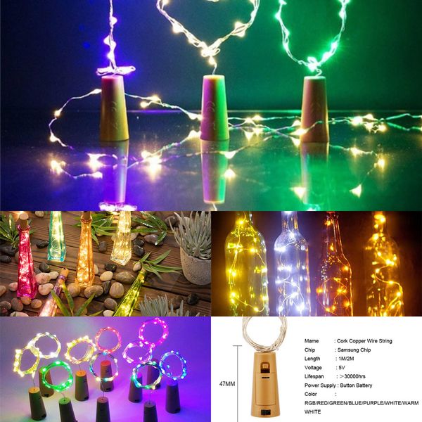 

bszlwine with 20 led string bottle lights battery cork for party wedding christmas halloween bar decor warm white8e3x
