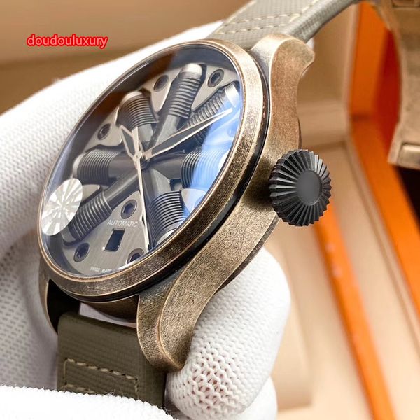 

automatic mechanical men's watches fashion men's fashion watches sports style business wrist watches size 46mm, Slivery;brown