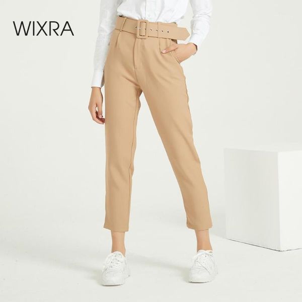 

women's pants & capris wixra women suit with sashes ladies casual bottoms female trouser office wear autumn winter high waist trousers1, Black;white