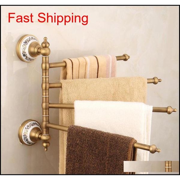 

new bathroom rotation bars towel holder wall mounted antique brass flexible towel bar 2-6bars lux qylusz bde_luck