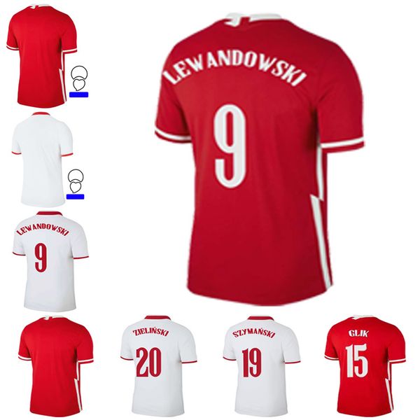 

2020 2021 lewandowski zielinski soccer jersey national team home red away white 20 21 milik piszczek thailand football shirts, Black;yellow