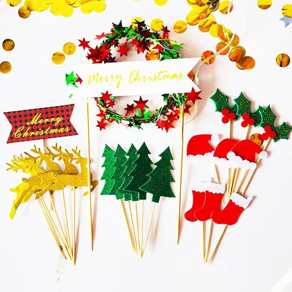 

other festive & party supplies christmas tree flower cupcake ers deer star hat insert baby girl birthday decor cake accessories