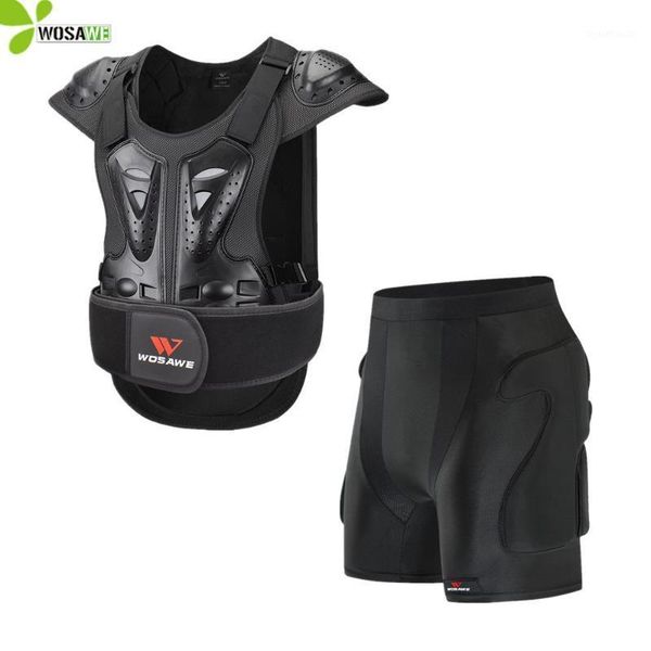 

wosawe motorcycle back protector men full body motocross racing jackets riding motorbike chest hip buprotection wear suit1, Black;blue