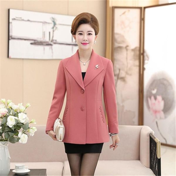 

women's suit jacket 2020 spring autumn new fashion long sleeve large size 5xl slim jacket casual coat mother dress, Tan;black