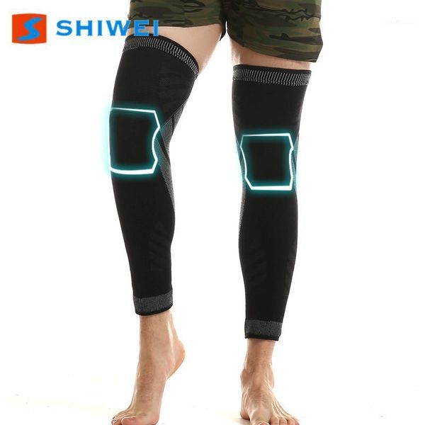 

1 pair knit extended sports knee pad for running,fitness,cycling fooball basketball breathable lengthen leg protective sleeve1, Black;gray