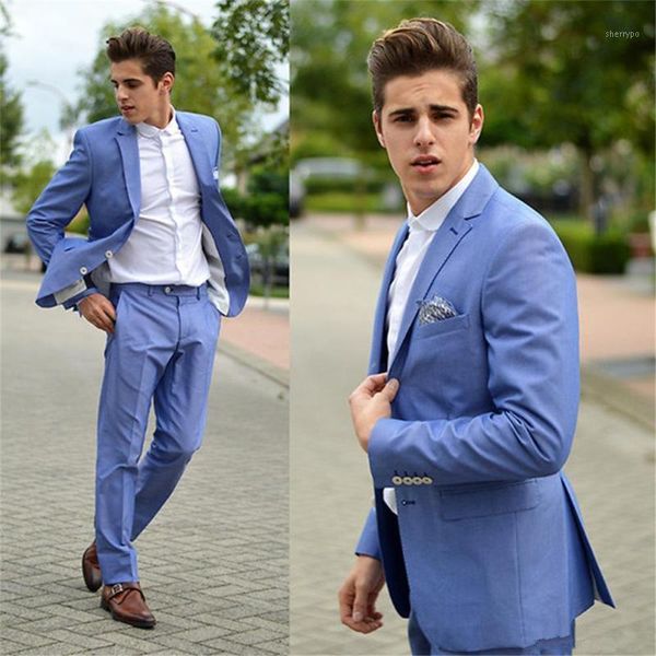 

men suits notch lapel man blue groom tuxedos wedding/prom 2 pieces ( jacket+pants+tie ) e2561, White;black