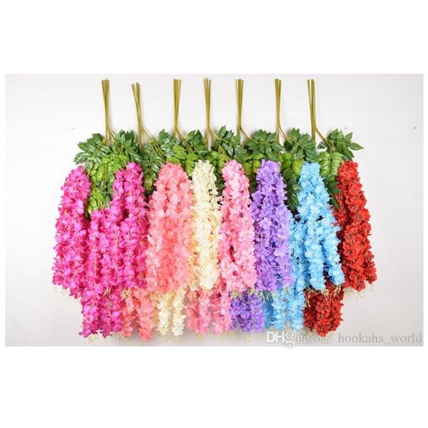

1.1 meter long elegant artificial silk flower wisteria vine rattan for wedding centerpieces decorations bouquet garland outlet4h06